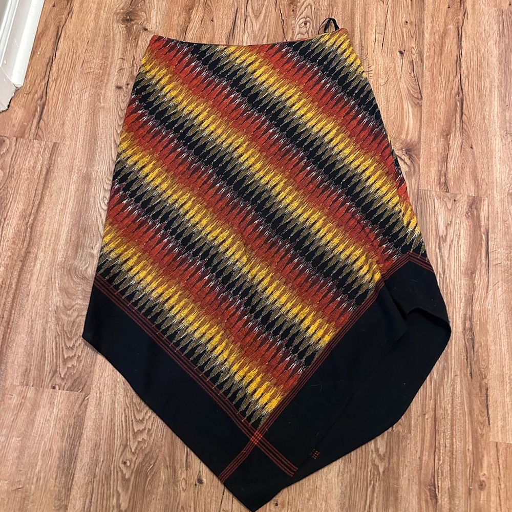 Jones New York Asymmetrical Skirt in Red, Yellow, and Black